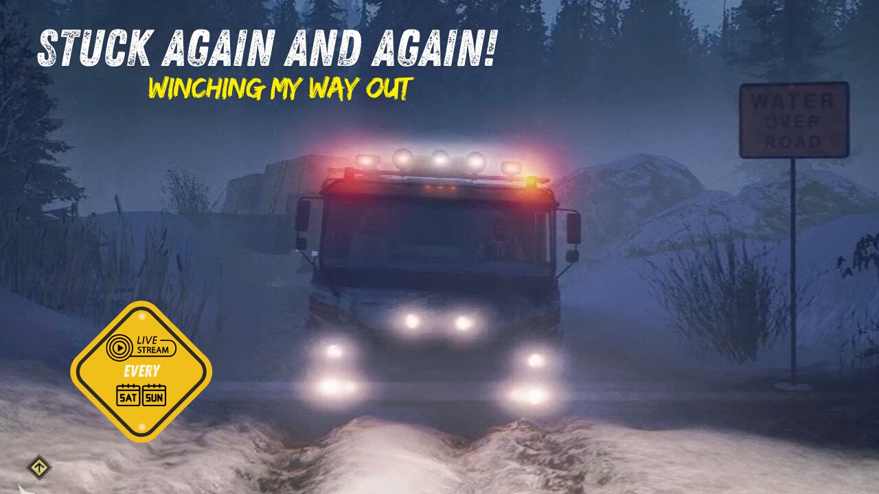 Heavy Haul Through Snowy/Muddy Trails 🌨️ | River Crossings, Tight Turns & Torque #snowrunner