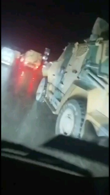 Turkish army convoys entered Syria from three directions.