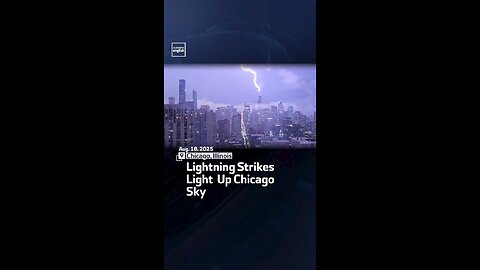 Lightning streaks across the Chicago skyline during an electrical storm that hit the city. The Natio
