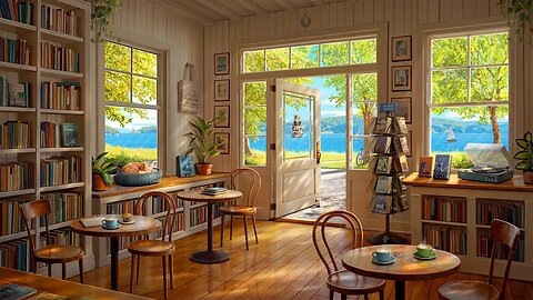 Cozy Summer Café & Bookstore Vibes – Uplifting Jazz for Bright Days