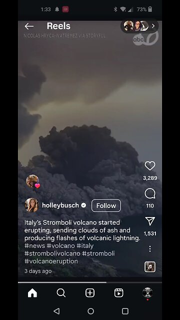 Italy's Volcano Blows Out