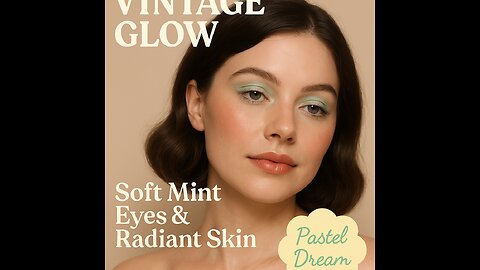 “Mint Vintage Glow Makeup | Soft Pastel Look for Radiant Skin”