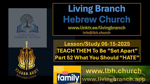 06-15-2025 TEACH THEM To Be Set Apart Part 52 What You Should Hate