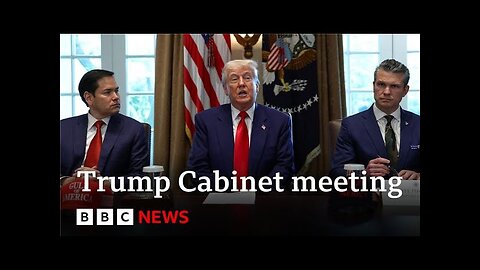 Trump praises tariffs in Cabinet meeting as US economy shrinks for first time since 2022 | BBC News