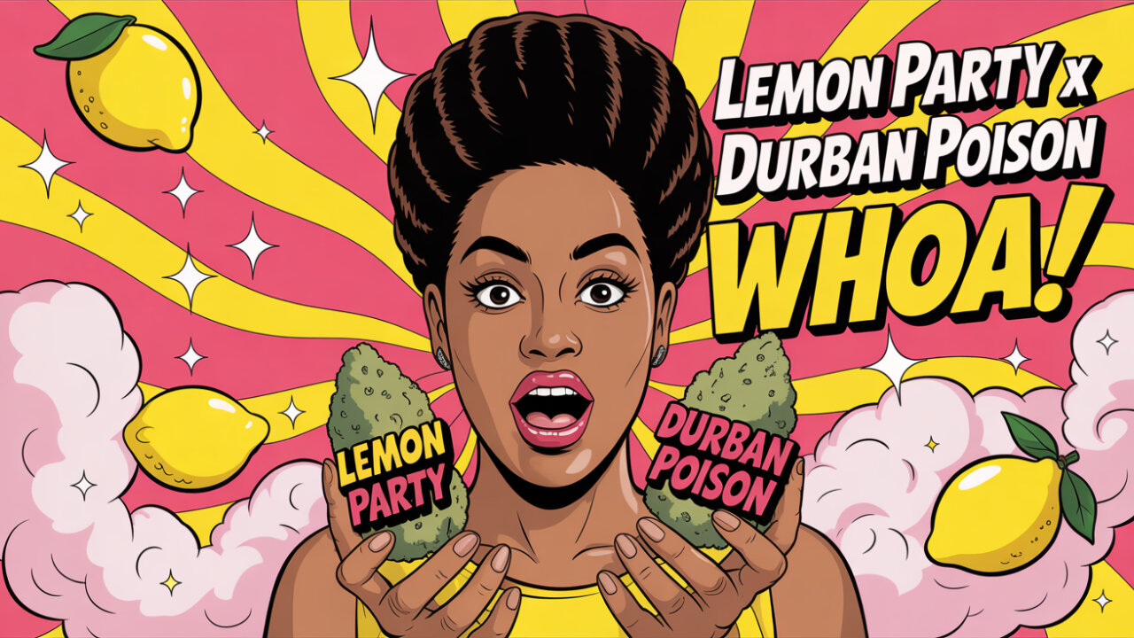 durban poison x lemon party 🍋🔥 sativa surprise + smooth vibes 😮💨
