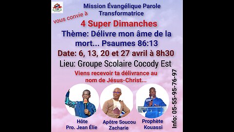 Super Dimanche Jour 1 Délivre mon âme de la mort avec le prophète Kouassi 2ème partie.