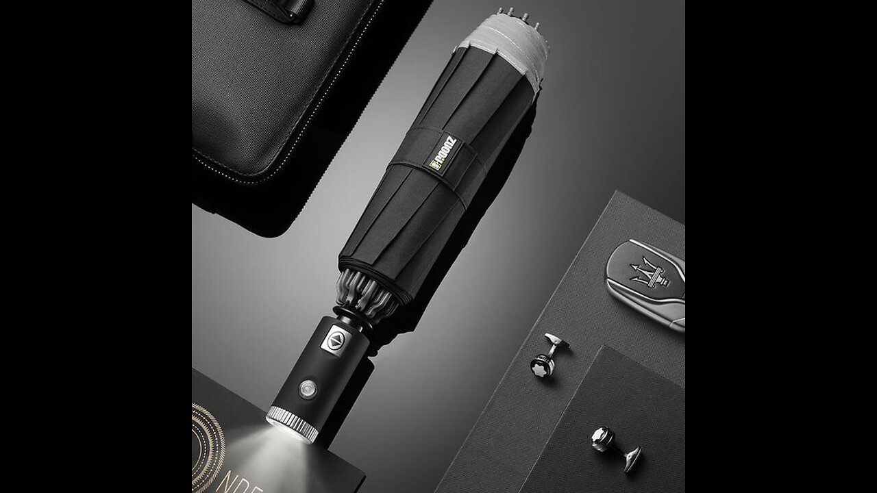 Windproof Reverse Folding Umbrella with Auto Open_Close Design, Safe Reflective Tape& Sturdy 10 Ribs