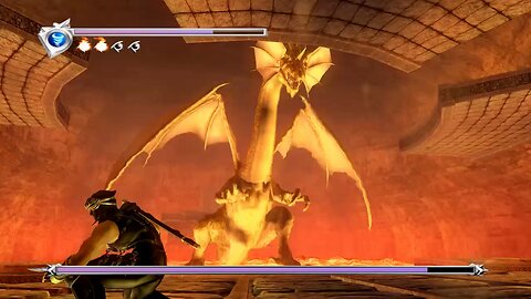 Fighting a skyrim ahh dragon in Ninja Gaiden Black (Xbox One)