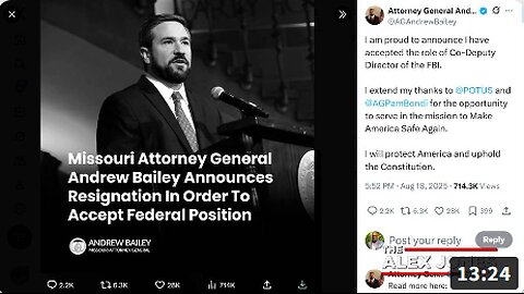 IT'S ON!!! The Trump Admin Just Tapped The Hardcore Patriot AG Of Missouri To Be The Co-Deputy FBI Director & Lead The Fight Against The Deep State!