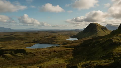 2K Peaceful Nature Scenery | Relaxing Landscape Background – Hills, Lakes & Sky