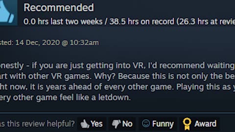 Half-Life Alyx Steam Review