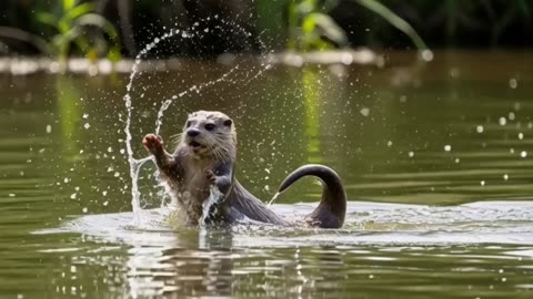OTTERS AT PLAY