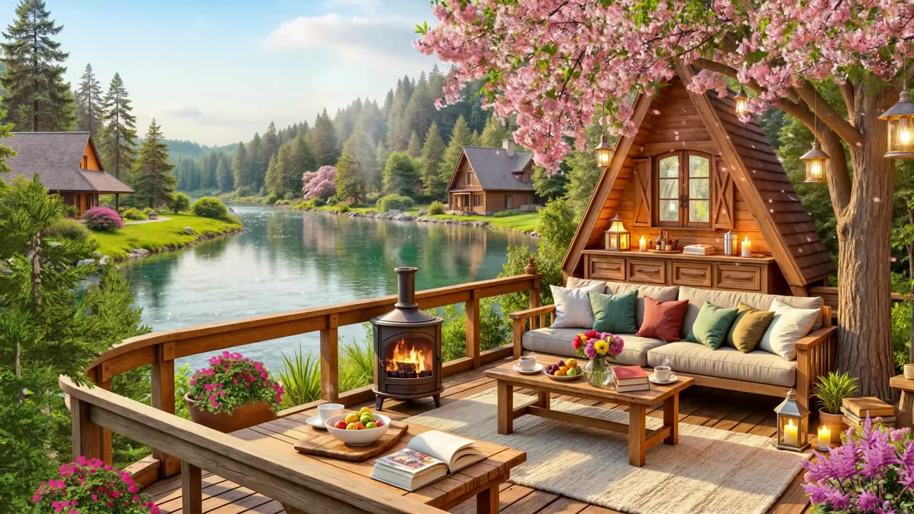 Spring Coffee Shop Ambience Smooth Jazz Instrumental Music for Work or Relaxing Music