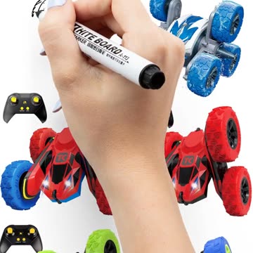 Threeking RC Stunt Car with Lights Rotating Toys Gifts For Kids