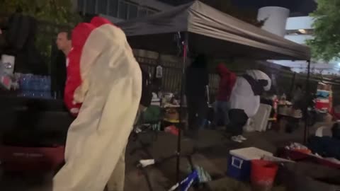 Portland ANTIFA encampment and supply tents are back up