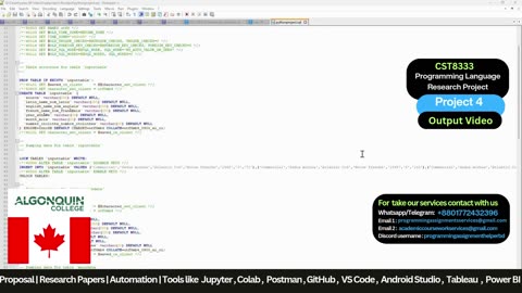 Student Work (Project) | CST8333 Project 4 - Programming Language Project | Algonquin College