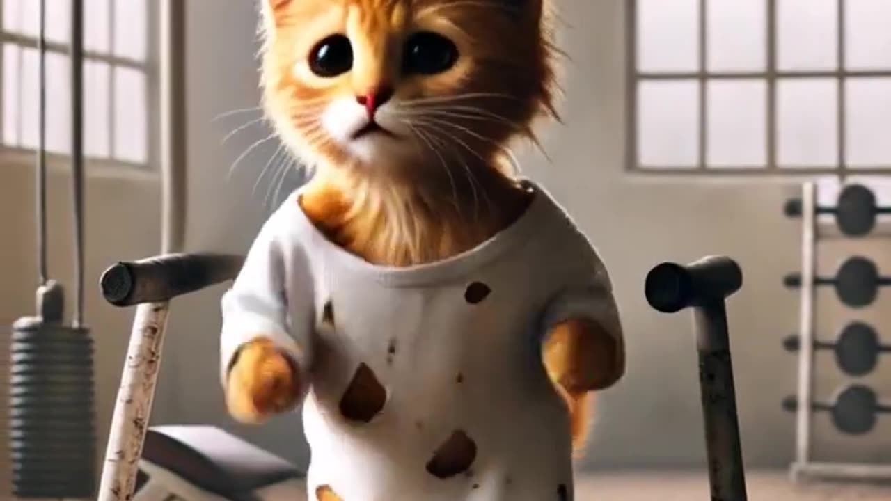 Poor cat was beaten by big cats