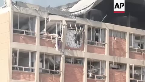 Smoke billows from hospital in southern Israel that was hit by Iranian missile