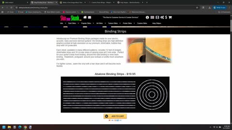 SkinYourSkunk.com Guitar Adhesive Binding Strips Link Below