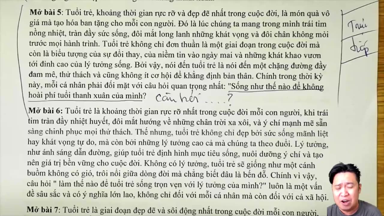 101A MỞ BÀI VÀ KẾT BÀI NGHỊ LUẬN XÃ HỘI VỀ MỘT VẤN ĐỀ LIÊN QUAN TỚI TUỔI TRẺ P2