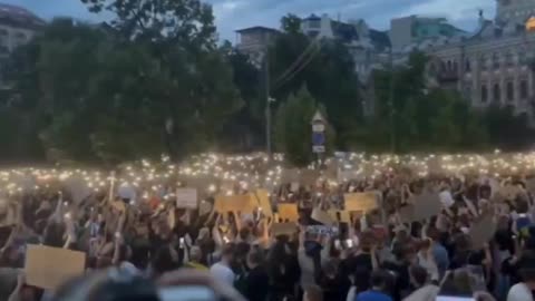 Mass protests erupt in Kyiv as anger mounts against President Zelensky.
