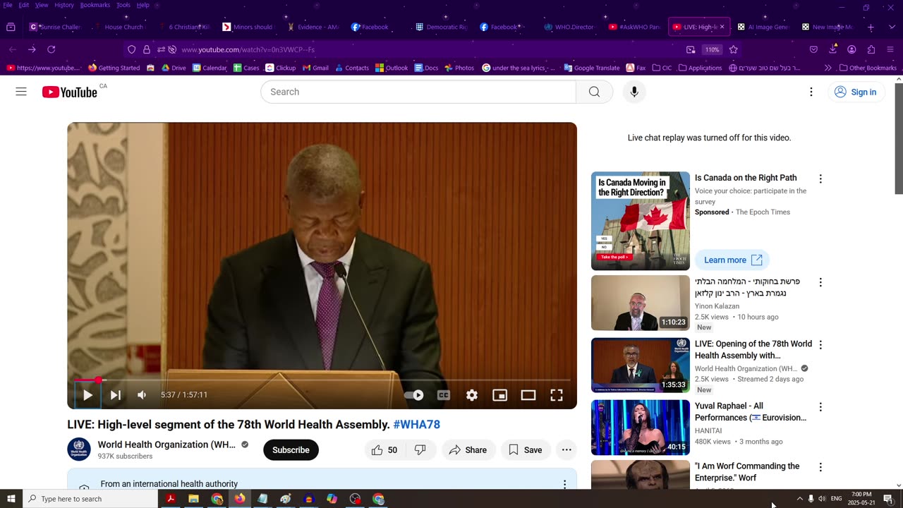 Review of the WHO speeches segment of the 78th World Health Assembly.