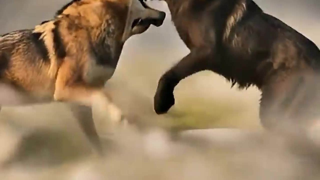Wild Wolves Clash | Intense Battle for Survival 🐺⚡ #shorts