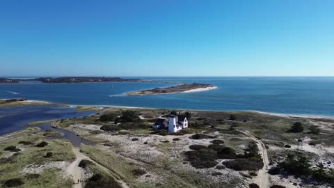 Cape Cod Lighthouse Drone Video | Ocean Sounds for Relaxation | HD
