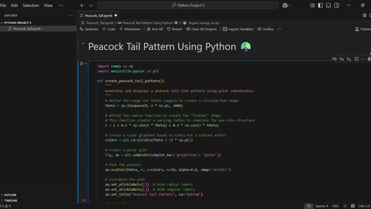 Creating a Stunning Peacock Tail Pattern with Python & Matplotlib