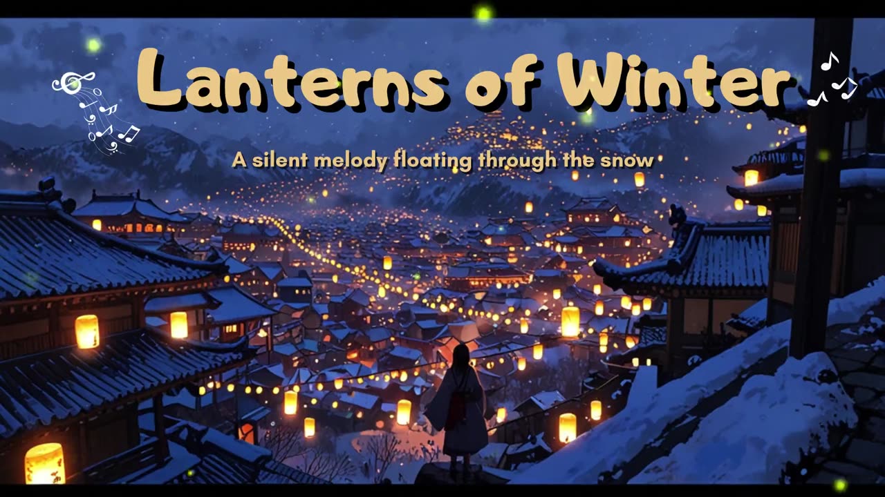 Lanterns of Winter: A Gentle Glow in the Cold Silence 🏮❄️🎶