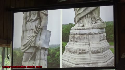 The Pilgrim Statue, Monument to the Forefathers; with Michelle Gallagher at Camp Constitution 2025