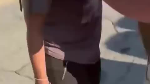 She hit and run him. He followed and confronted her