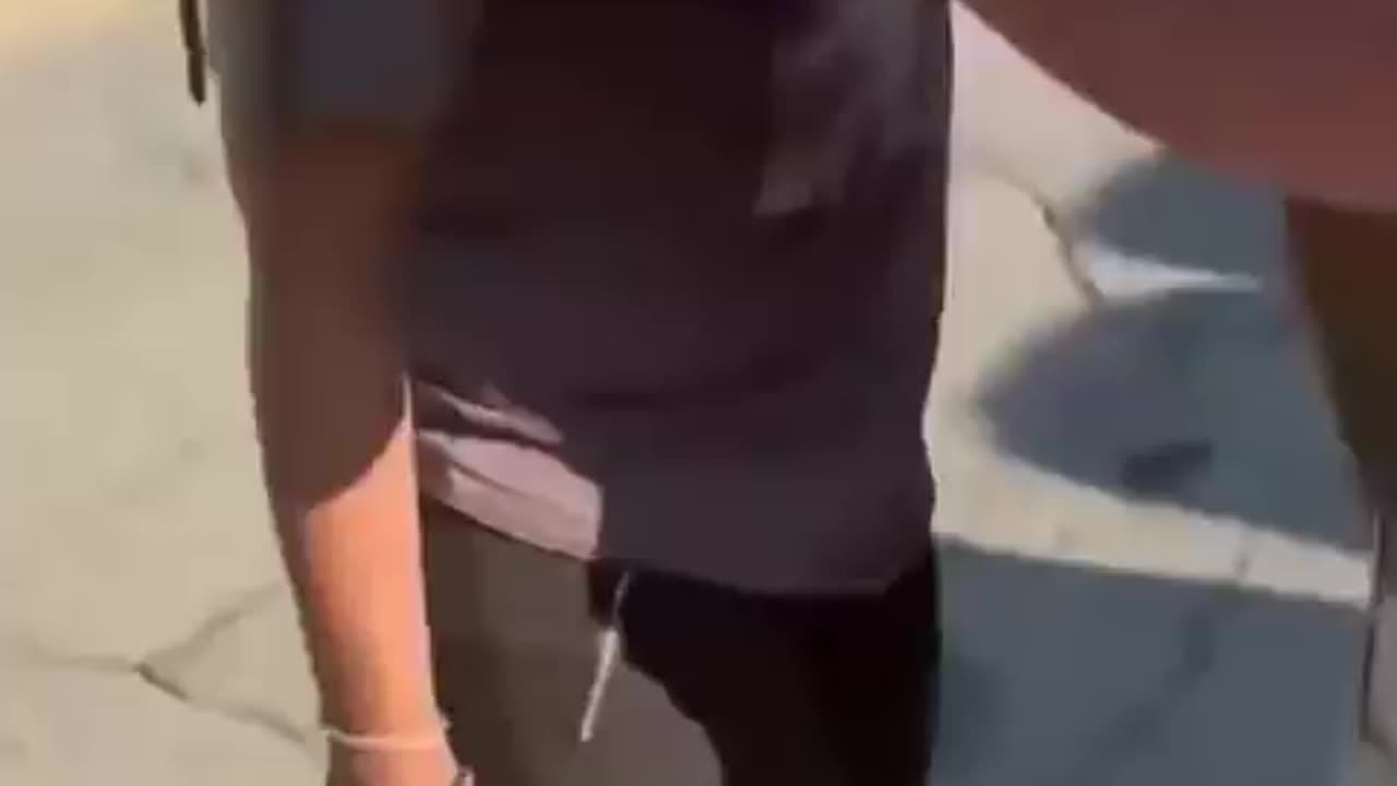 She hit and run him. He followed and confronted her