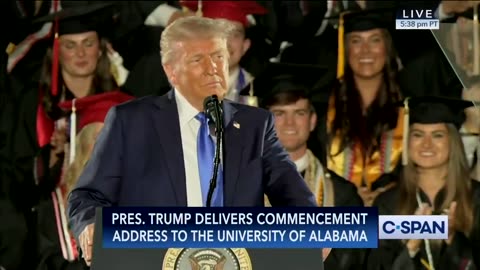 Graduates go WILD for President Trump's pledge protect female athletes