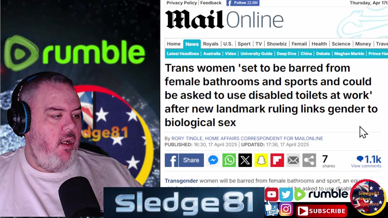 Trans women (a men) barred from female Bathrooms and sport