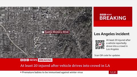 Several critically injured in LA after vehicle driven into crowd, emergency services say | BBC News