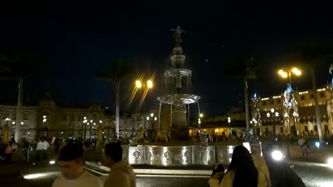 Paseo nocturno en el Centro Historico de Lima, Perú.