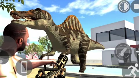 Bike driving 3D fitting with the dinosaur