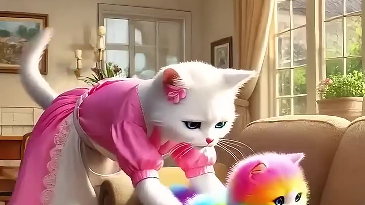 Rainbow CHAT MULTICOULEUR cat's 😼 Crashing Cat Mom funny #ai #story #cat 1 #funny #animals