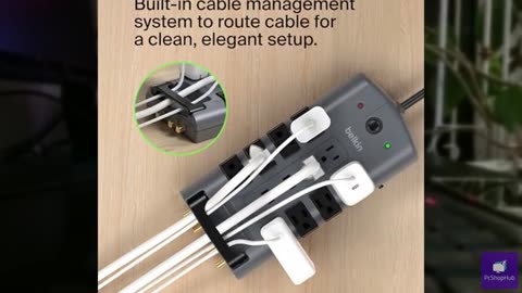 Belkin Surge Protector Power Strip w/ 8 Rotating & 4 Standard Outlets - 8ft Stur