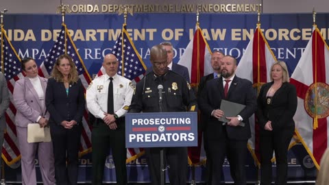 AG James Uthmeier joins HSI, FDLE, and St. Pete PD in Tampa to announce arrests, prosecutions, and convictions of sexual predators