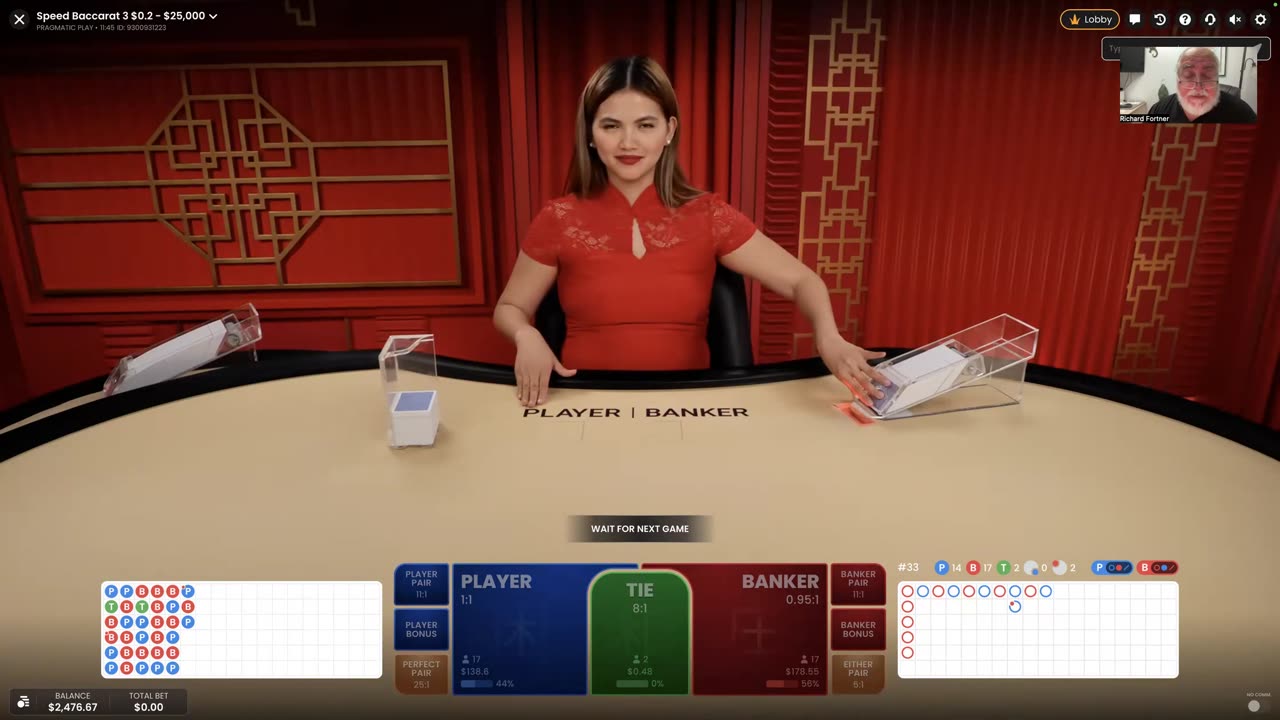 Win at baccarat with Rich Fortner using the Rigel Castle App found at Rigelcastle.com Shoe #3.
