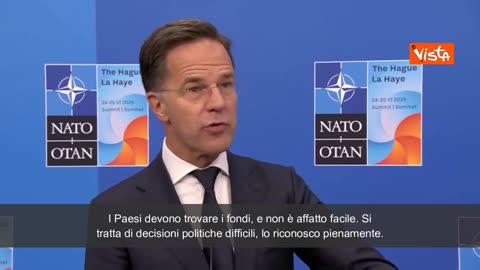 NOTIZIE DAL MONDO Rutte:'Tutti i Paesi NATO dovevano raggiungere il 2% di spesa del PIL per la difesa entro il 2025' ora passa al 5% entro il 2035 accordo firmato all'assemblea NATO svolta a Den Haag,Paesi Bassi il 24-25 giugno 2025