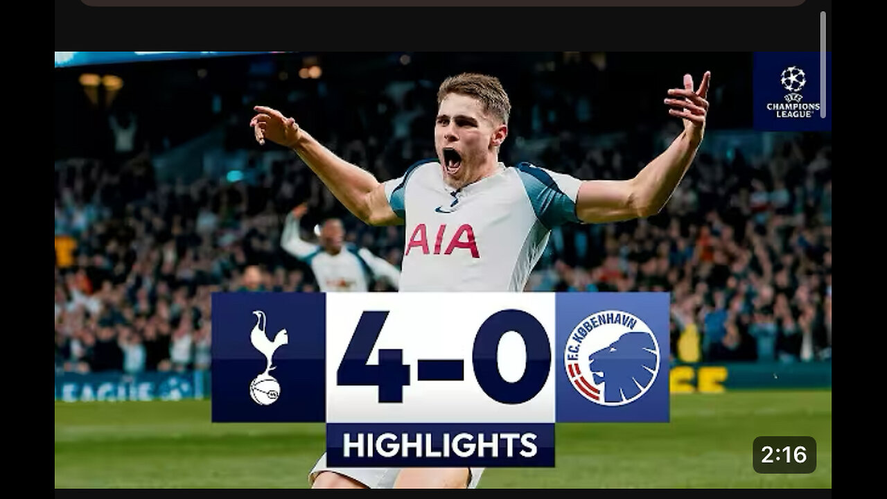 Tottenham hot Spurs vs Copenhagen Fc highlights