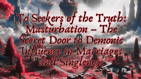 💎 To Seekers of the Truth: Masturbation – The Secret Door to Demonic Influence in Marriages...