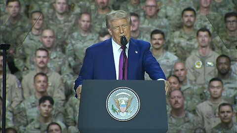 President Trump delivers remarks to troops at Al Udeid Air Base