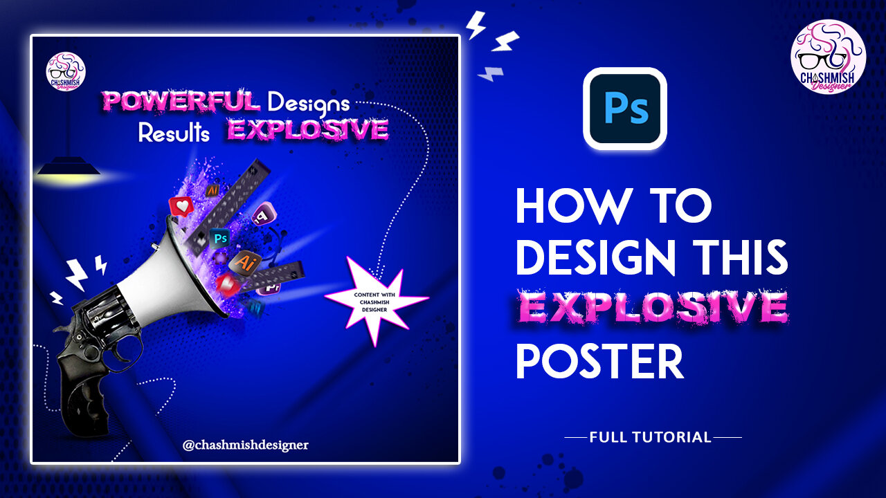 How to Design a Explosive Poster ❤️✔️|| Full Tutorial || Adobe Photoshop Creation || Social media