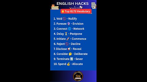 Basic 🆚 Advance daily use vocabulary you must know 07 #studyhacks123 #vocabulary #english #shorts