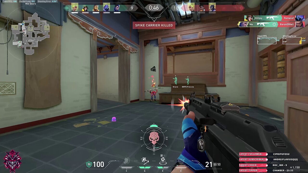 When you rush and push and win the round in Valorant