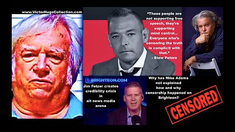 Stew Peters Mike Adams Jim Fetzer Victor Hugo Expose Censorship In Alt News Media Rumble Brighteon
